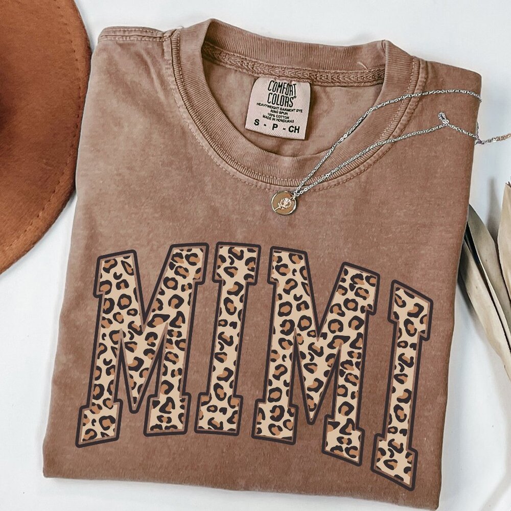 NEW Comfort Colors Leopard Print Mimi Crewneck Graphic Tee Shirt, Grandma Gift
